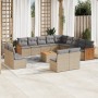 14-teiliges Gartensofa-Set mit beigen synthetischen Rattankissen von , Gartensets - Ref: Foro24-3228173, Preis: 944,18 €, Rab...