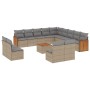 14-teiliges Gartensofa-Set mit beigen synthetischen Rattankissen von , Gartensets - Ref: Foro24-3228173, Preis: 944,18 €, Rab...