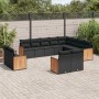 Garden sofa set 12 pieces with black synthetic rattan cushions by , Garden sets - Ref: Foro24-3228190, Price: 847,59 €, Disco...