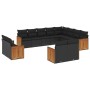 Gartensofa-Set 12-teilig mit schwarzen synthetischen Rattankissen von , Gartensets - Ref: Foro24-3228190, Preis: 842,69 €, Ra...