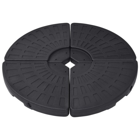 Soporte de sombrilla en forma de ventilador 4 piezas negro de vidaXL, Bases para sombrillas - Ref: Foro24-47857, Precio: 94,5...