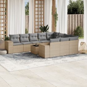 11-teiliges Gartensofa-Set mit beigen synthetischen Rattankissen von , Gartensets - Ref: Foro24-3223098, Preis: 751,99 €, Rab...