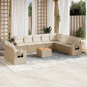 11-piece garden sofa set with beige synthetic rattan cushions by , Modular outdoor sofas - Ref: Foro24-3224637, Price: 856,50...