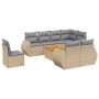 Set de sofás de jardín 9 pzas con cojines ratán sintético beige de , Conjuntos de jardín - Ref: Foro24-3225100, Precio: 706,9...