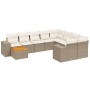 11-teiliges Gartensofa-Set mit beigen synthetischen Rattankissen von , Gartensets - Ref: Foro24-3225631, Preis: 832,66 €, Rab...