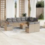 11-teiliges Gartensofa-Set mit beigen synthetischen Rattankissen von , Gartensets - Ref: Foro24-3260162, Preis: 728,54 €, Rab...