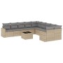 11-teiliges Gartensofa-Set mit beigen synthetischen Rattankissen von , Gartensets - Ref: Foro24-3219509, Preis: 746,57 €, Rab...