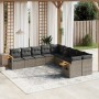 10-teiliges Gartensofa-Set mit grauen synthetischen Rattankissen von , Gartensets - Ref: Foro24-3259596, Preis: 644,99 €, Rab...