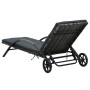 Anthracite gray synthetic rattan sun lounger with cushion and wheels by vidaXL, Loungers - Ref: Foro24-47746, Price: 166,44 €...