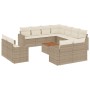 12-teiliges Gartensofa-Set und braune synthetische Rattankissen von , Modulare Sofas für den Außenbereich - Ref: Foro24-32243...