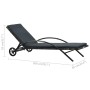 Anthracite gray synthetic rattan sun lounger with cushion and wheels by vidaXL, Loungers - Ref: Foro24-47746, Price: 166,44 €...