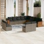 Gartensofa-Set mit Kissen, 13-teilig, graues synthetisches Rattan von , Gartensets - Ref: Foro24-3260569, Preis: 845,22 €, Ra...