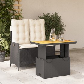 Set comedor de jardín 2 pzas con cojines ratán sintético negro de , Conjuntos de jardín - Ref: Foro24-3277442, Precio: 268,99...