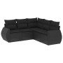 Set de muebles de jardín 5 pzas y cojines ratán sintético negro de , Conjuntos de jardín - Ref: Foro24-3221344, Precio: 351,4...