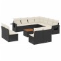 Set de sofás de jardín 12 piezas cojines ratán sintético negro de , Sofás modulares de exterior - Ref: Foro24-3224621, Precio...