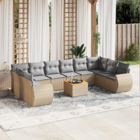 11-teiliges Gartensofa-Set mit beigen synthetischen Rattankissen von , Gartensets - Ref: Foro24-3225177, Preis: 750,99 €, Rab...