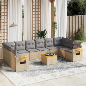 11-teiliges Gartensofa-Set mit beigen synthetischen Rattankissen von , Gartensets - Ref: Foro24-3227172, Preis: 759,29 €, Rab...