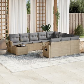 11-teiliges Gartensofa-Set mit beigen synthetischen Rattankissen von , Gartensets - Ref: Foro24-3220728, Preis: 752,33 €, Rab...