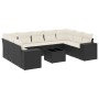 Set de sofás de jardín 10 pzas cojines ratán sintético negro de , Conjuntos de jardín - Ref: Foro24-3223005, Precio: 649,75 €...