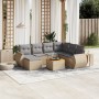 Gartensofa-Set mit beigen Kissen 8 Stück PE-Rattan von , Gartensets - Ref: Foro24-3225121, Preis: 560,81 €, Rabatt: %