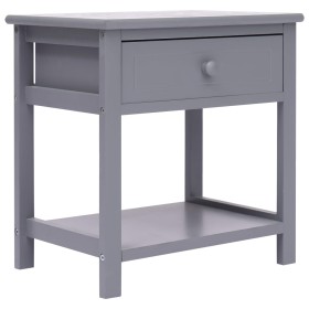 Gray Paulownia wood bedside table 40x29x42 cm by vidaXL, Nightstands - Ref: Foro24-284050, Price: 37,36 €, Discount: %