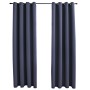 Blackout curtains with metal rings 2 pieces anthracite 140x225 cm by vidaXL, Curtains and curtains - Ref: Foro24-134419, Pric...