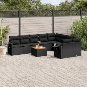 Set de sofás de jardín 10 pzas cojines ratán sintético negro de , Sofás modulares de exterior - Ref: Foro24-3224718, Precio: ...