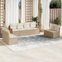 Gartensofa-Set mit beigen Kissen 8 Stück PE-Rattan von , Gartensets - Ref: Foro24-3227570, Preis: 587,64 €, Rabatt: %