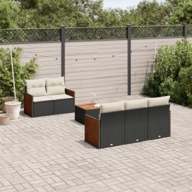 6-teilige Gartensofagarnitur und schwarze synthetische Rattankissen von , Gartensets - Ref: Foro24-3227463, Preis: 410,07 €, ...