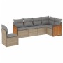 Gartensofa-Set mit Kissen, 6-teilig, beiges synthetisches Rattan von , Gartensets - Ref: Foro24-3227697, Preis: 449,70 €, Rab...