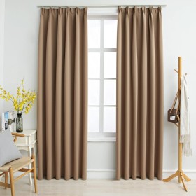 Cortinas opacas con ganchos 2 piezas gris topo 140x225 cm de vidaXL, Cortinas y visillos - Ref: Foro24-134439, Precio: 35,99 ...