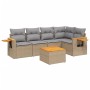 Gartensofa-Set mit Kissen, 6-teilig, beiges synthetisches Rattan von , Gartensets - Ref: Foro24-3226794, Preis: 433,54 €, Rab...