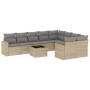 Gartensofa-Set mit beigen Kissen, 10-teilig, synthetisches Rattan von , Gartensets - Ref: Foro24-3219439, Preis: 655,86 €, Ra...