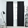 Cortinas opacas con ganchos 2 piezas negro 140x225 cm de vidaXL, Cortinas y visillos - Ref: Foro24-134415, Precio: 35,03 €, D...