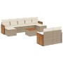 Gartensofa-Set mit beigen Kissen, 10-teilig, synthetisches Rattan von , Gartensets - Ref: Foro24-3228088, Preis: 739,73 €, Ra...