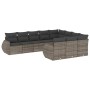 Set de sofás de jardín 10 pzas con cojines ratán sintético gris de , Sofás modulares de exterior - Ref: Foro24-3221889, Preci...