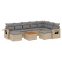 Gartensofa-Set mit beigen Kissen, 10-teilig, synthetisches Rattan von , Modulare Sofas für den Außenbereich - Ref: Foro24-322...