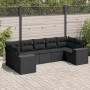 7-teiliges Garten-Essset und schwarze Kissen aus synthetischem Rattan von , Gartensets - Ref: Foro24-3222984, Preis: 508,53 €...