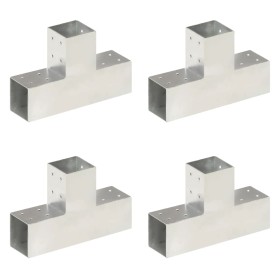 T post connectors 4 pcs galvanized metal 81x81 mm by vidaXL, fence posts - Ref: Foro24-145464, Price: 59,57 €, Discount: %