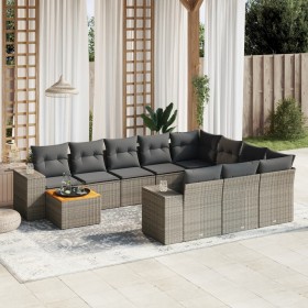 11-piece garden sofa set and gray synthetic rattan cushions by , Garden sets - Ref: Foro24-3225633, Price: 706,75 €, Discount: %