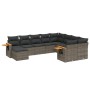 10-piece garden sofa set with gray synthetic rattan cushions by , Garden sets - Ref: Foro24-3259561, Price: 659,50 €, Discoun...