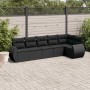 6-teiliges Gartensofa-Set und schwarze synthetische Rattankissen von , Gartensets - Ref: Foro24-3221384, Preis: 404,78 €, Rab...