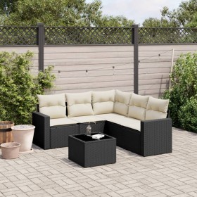 6-teiliges Gartensofa-Set und schwarze synthetische Rattankissen von , Gartensets - Ref: Foro24-3218946, Preis: 405,59 €, Rab...