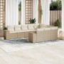 Gartensofa-Set mit beigen Kissen, 10-teilig, synthetisches Rattan von , Gartensets - Ref: Foro24-3223087, Preis: 775,37 €, Ra...