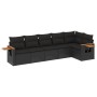 6-teiliges Gartensofa-Set und schwarze synthetische Rattankissen von , Gartensets - Ref: Foro24-3226825, Preis: 395,74 €, Rab...