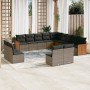 Gartensofa-Set mit Kissen, 13-teilig, graues synthetisches Rattan von , Gartensets - Ref: Foro24-3228167, Preis: 852,46 €, Ra...