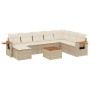 Set de sofás de jardín 9 pzas con cojines ratán sintético beige de , Conjuntos de jardín - Ref: Foro24-3227094, Precio: 764,8...