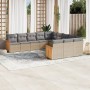 11-piece garden sofa set with beige synthetic rattan cushions by , Garden sets - Ref: Foro24-3228110, Price: 761,20 €, Discou...