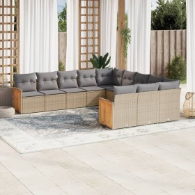 11-piece garden sofa set with beige synthetic rattan cushions by , Garden sets - Ref: Foro24-3228110, Price: 732,99 €, Discou...