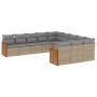 11-teiliges Gartensofa-Set mit beigen synthetischen Rattankissen von , Gartensets - Ref: Foro24-3228110, Preis: 761,20 €, Rab...